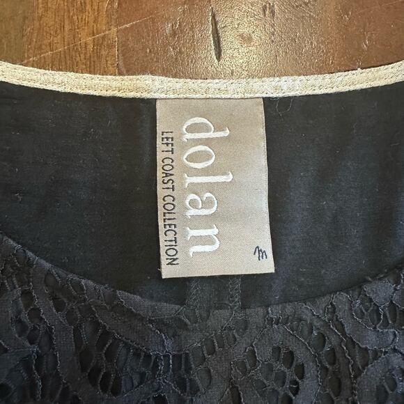 ANTHRO Dolan Womens black velvet and lace stripe top blouse Size M - Picture 4 of 5